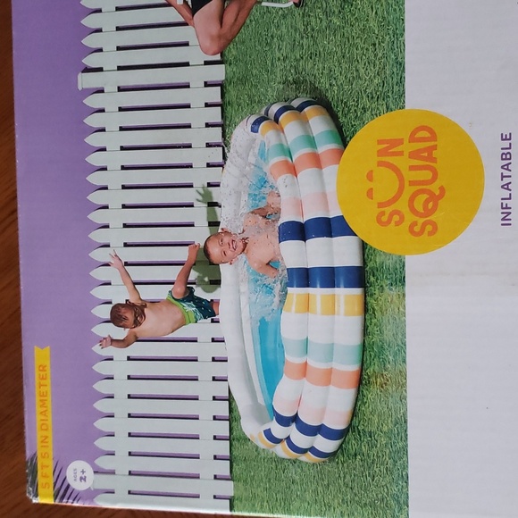 Sun Squad Swim Nwt Inflatable Kiddie 3 Ring Striped Pool Poshmark